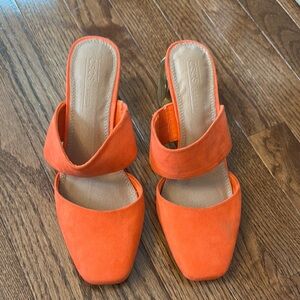 ASOS Women's Orange Heeled Sandals. 7